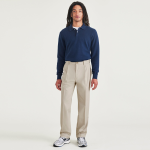 Signature Iron Free Khakis. Pleated. Relaxed Fit with Stain Defender®